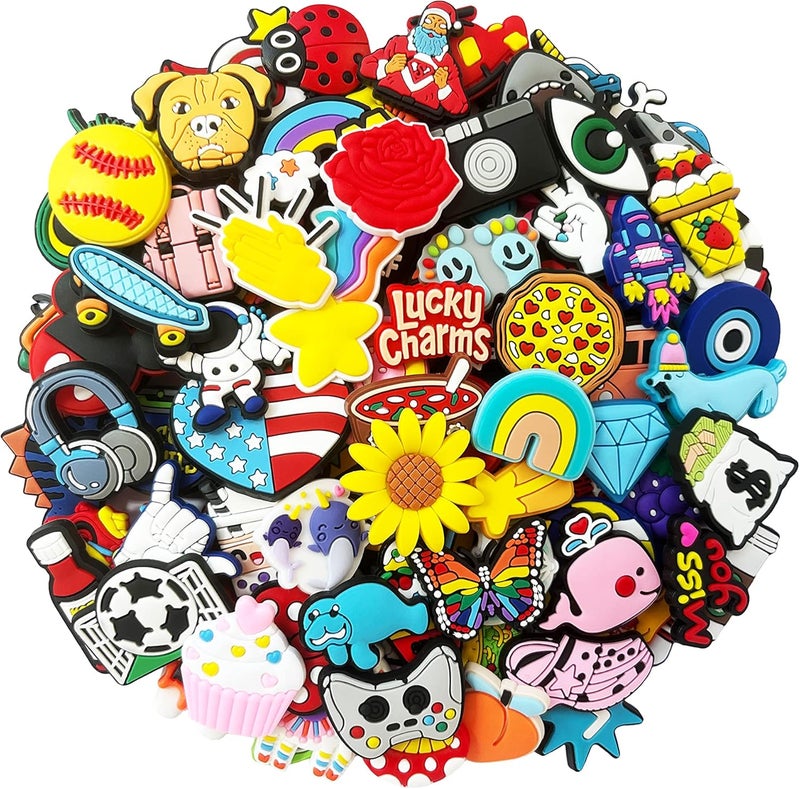 Harnya Lot of 30 50 100pcs Random Different Shoe Charms for Shoe Decoration - Image 1